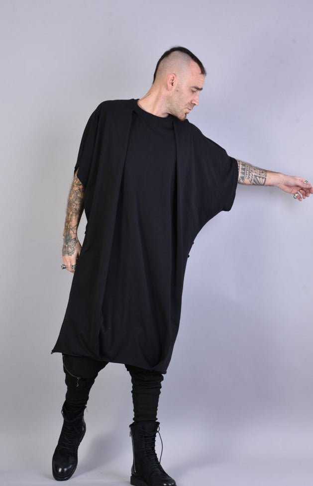 A33M LM033 BLACK Cotton Over Long T-Shirt 129 T-Shirt T-shirts for men LA HAINE INSIDE US TEPHRA