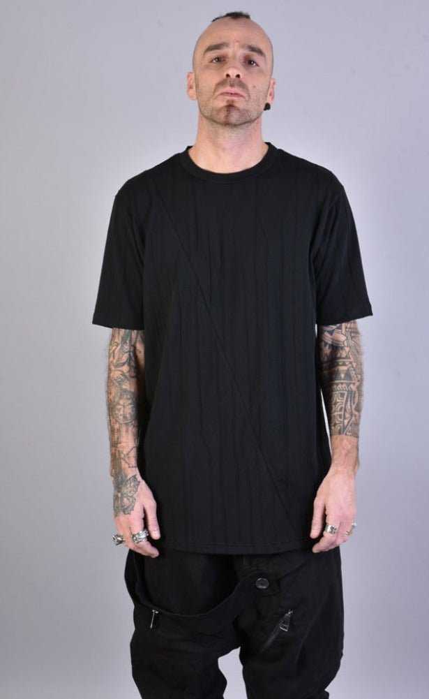 A33M LM042 BLACK Woven Viscose Jersey Regular T-Shirt.