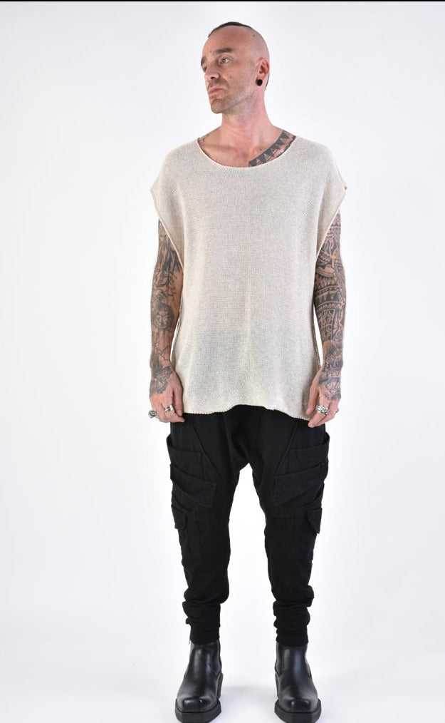 A33M LM09524 TANKTOP Regular without Print Sand