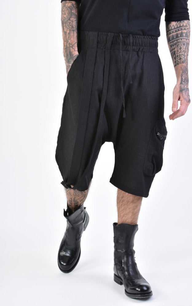 A33M LM09623 SHORT Regular Linen Viscose Black 158 Pants Crop Pants & Shorts LA HAINE INSIDE US TEPHRA