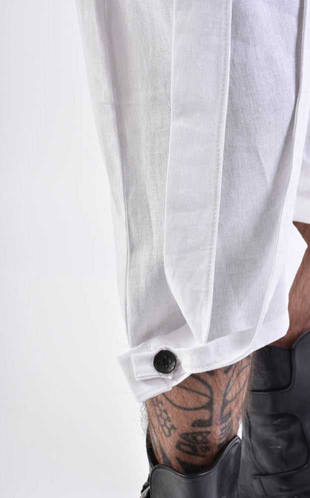 A33M LM09624 SHORT Regular Linen Viscose White 158 Pants Fashion forward men's bottoms LA HAINE INSIDE US TEPHRA