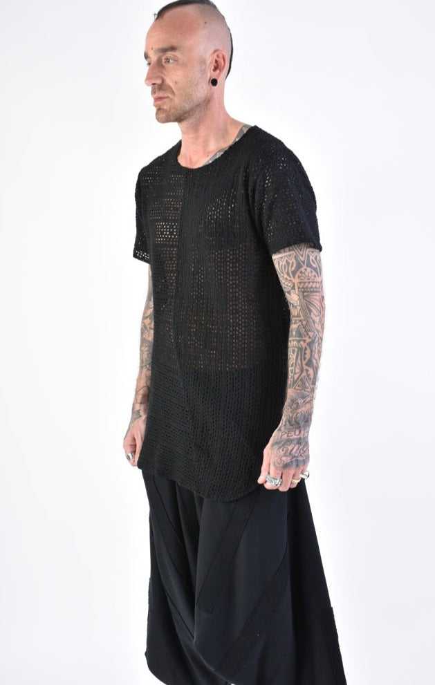 A33M LM10124 T-SHIRT Regular Cotton Net Black 188 Shirts & Tops Mens Designer Collection SS24 LA HAINE INSIDE US TEPHRA