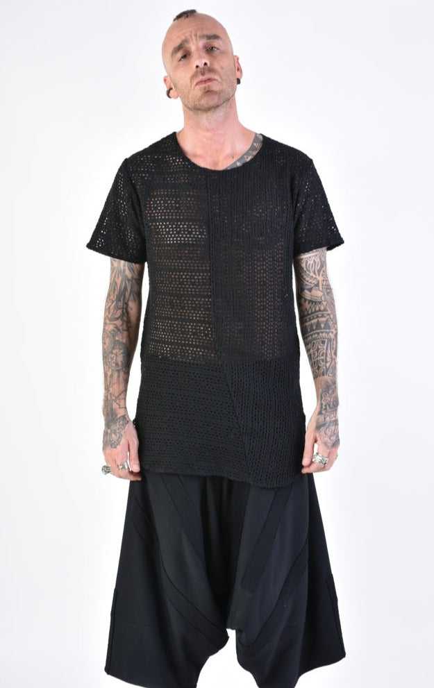 A33M LM10124 T-SHIRT Regular Cotton Net Black 188 Shirts & Tops Mens Designer Collection SS24 LA HAINE INSIDE US TEPHRA