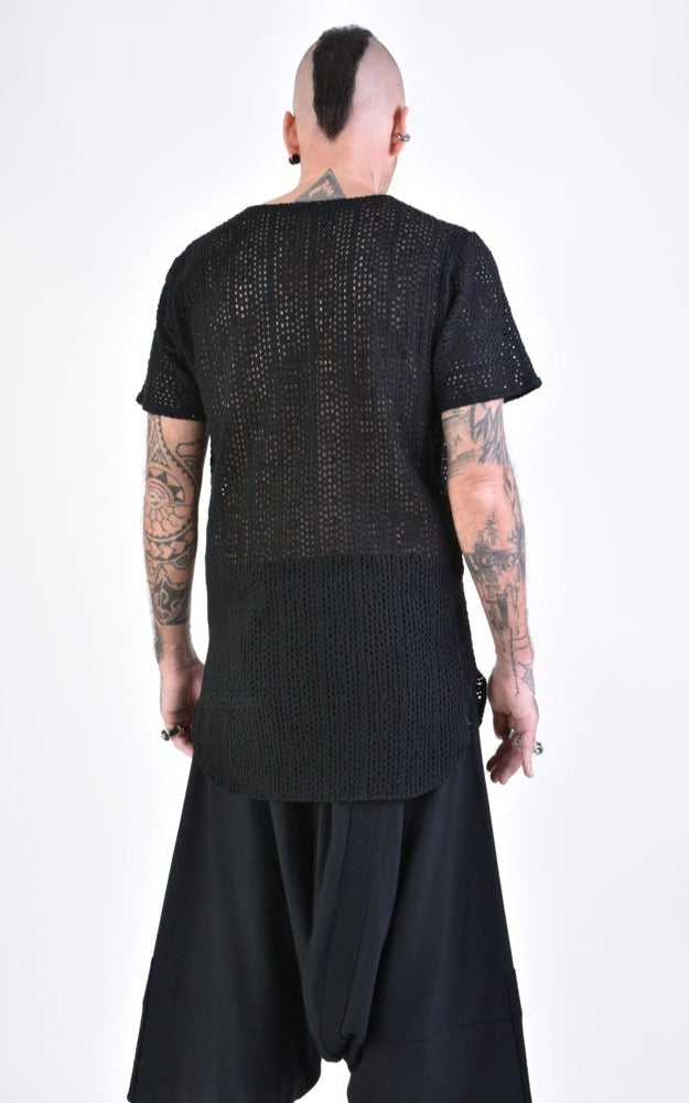 A33M LM10124 T-SHIRT Regular Cotton Net Black 188 Shirts & Tops Mens Designer Collection SS24 LA HAINE INSIDE US TEPHRA