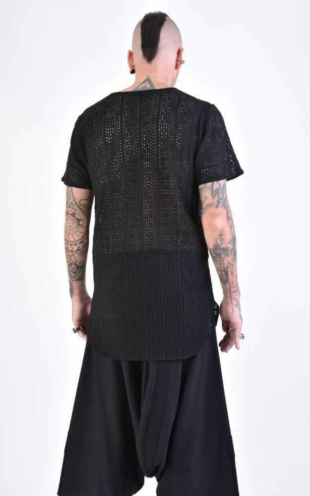 A33M LM10124 T-SHIRT Regular Cotton Net Black