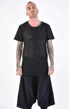 A33M LM10124 T-SHIRT Regular Cotton Net Black