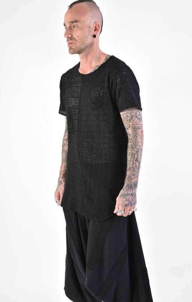A33M LM10124 T-SHIRT Regular Cotton Net Black