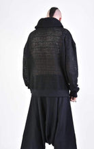 A33M LM10224U FLEECE Oversize Cotton Net UNISEX Black