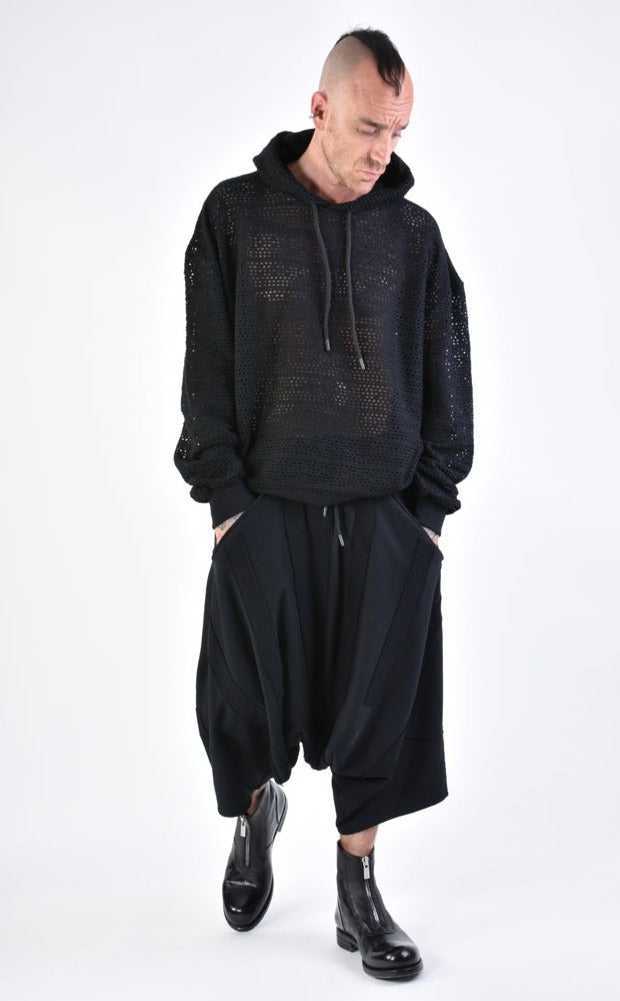 A33M LM10224U FLEECE Oversize Cotton Net UNISEX Black 278 Shirts & Tops Sweatshirts & Knitwear LA HAINE INSIDE US TEPHRA