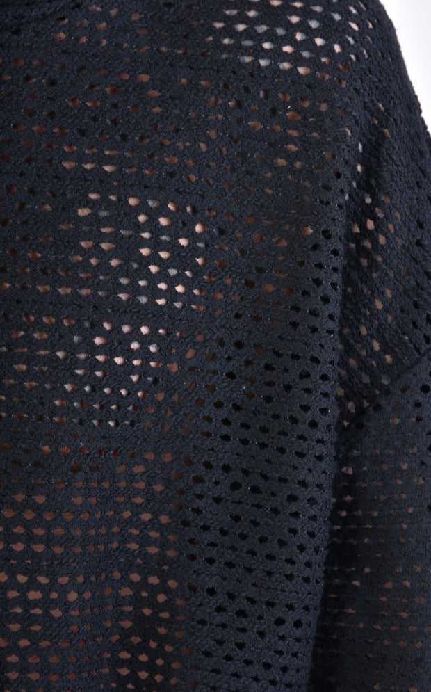 A33M LM10224U FLEECE Oversize Cotton Net UNISEX Black.