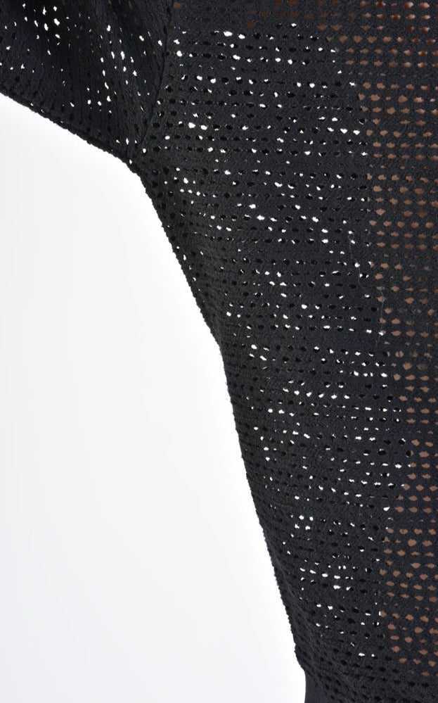 A33M LM10224U FLEECE Oversize Cotton Net UNISEX Black.