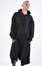 A33M LM10224U FLEECE Oversize Cotton Net UNISEX Black
