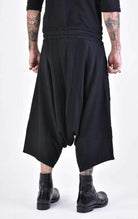 A33M LM12724 TROUSER/SHORT Oversize Low Crotch Fleece & Patch UNISEX U Black