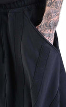 A33M LM12724 TROUSER/SHORT Oversize Low Crotch Fleece & Patch UNISEX U Black