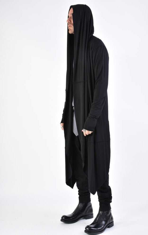 A33M LM15324 cardigan Regular Asymmetric Bamboo UNISEX U Black 198 Coats & Jackets Cardigans LA HAINE INSIDE US TEPHRA