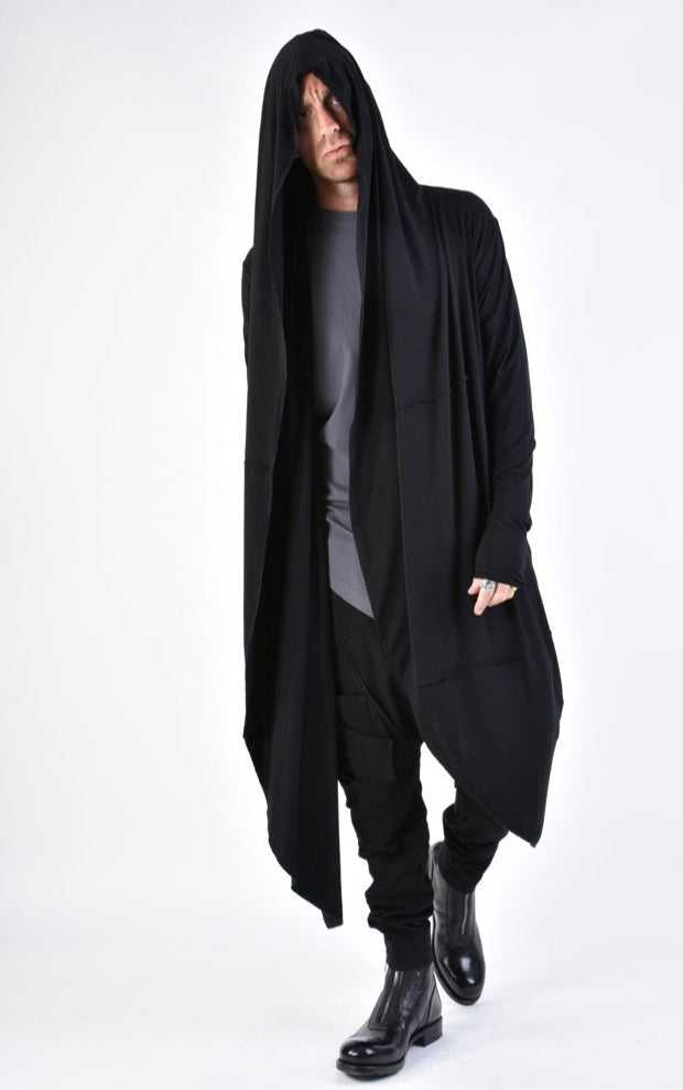 A33M LM15324 cardigan Regular Asymmetric Bamboo UNISEX U Black 198 Coats & Jackets Cardigans LA HAINE INSIDE US TEPHRA