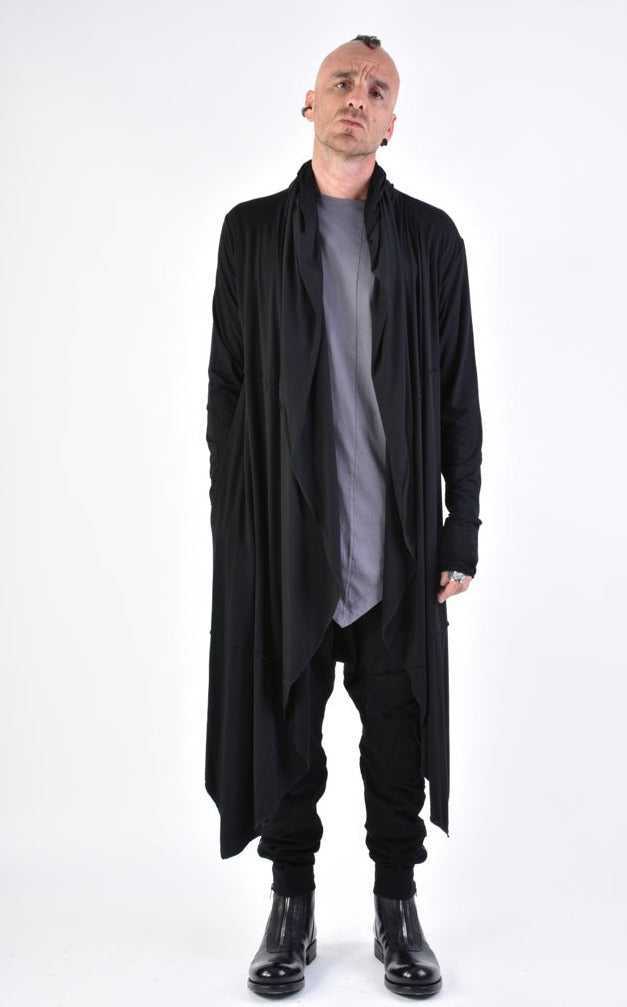 A33M LM15324 cardigan Regular Asymmetric Bamboo UNISEX U Black 198 Coats & Jackets Cardigans LA HAINE INSIDE US TEPHRA