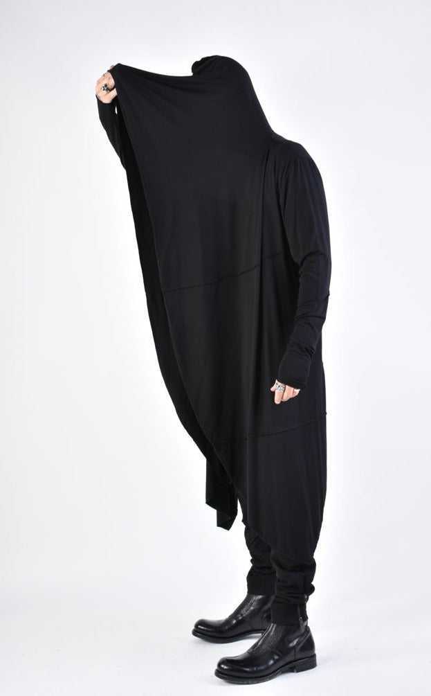 A33M LM15324 cardigan Regular Asymmetric Bamboo UNISEX U Black 198 Coats & Jackets Cardigans LA HAINE INSIDE US TEPHRA