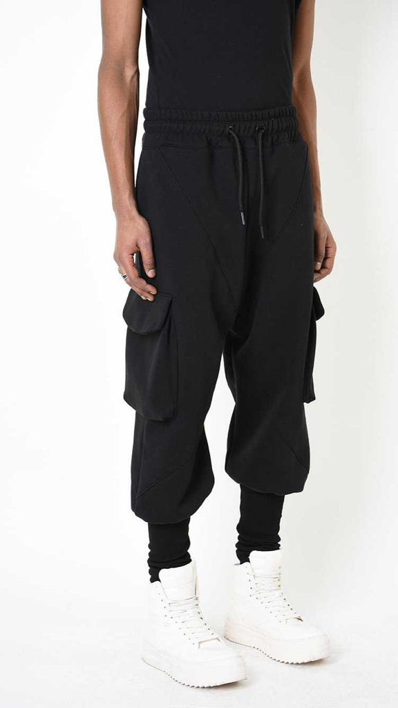 A33M LM20225 TROUSER Cargo Fleece Gauze 480gr. UNISEX U Black 218 Sweatpants Fall Winter 2024|25 Man LA HAINE INSIDE US TEPHRA