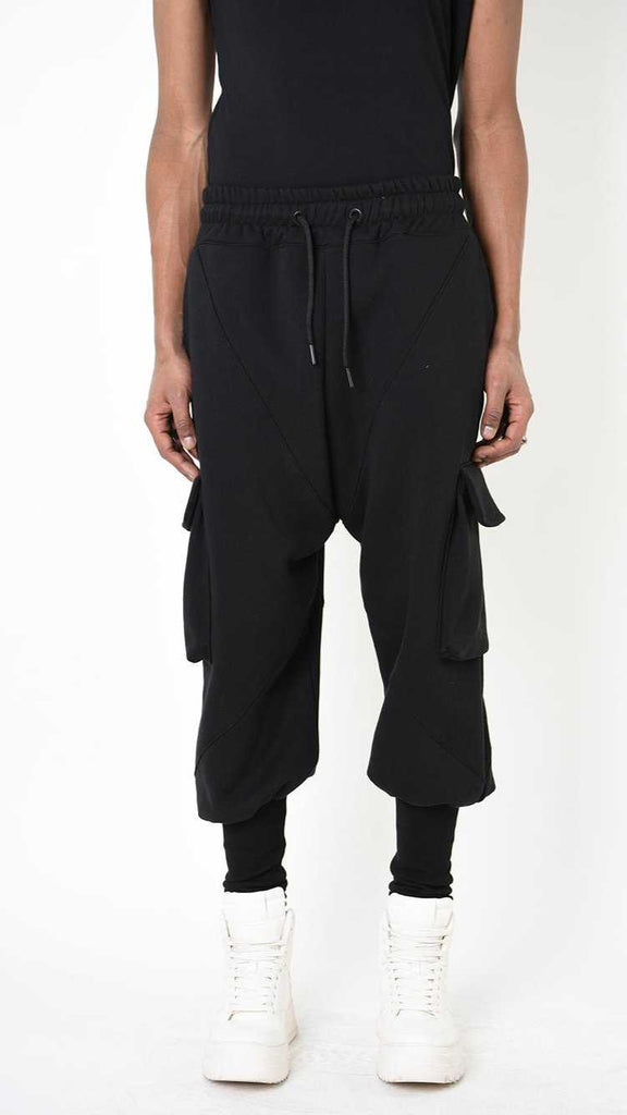 A33M LM20225 TROUSER Cargo Fleece Gauze 480gr. UNISEX U Black 218 Sweatpants Fall Winter 2024|25 Man LA HAINE INSIDE US TEPHRA