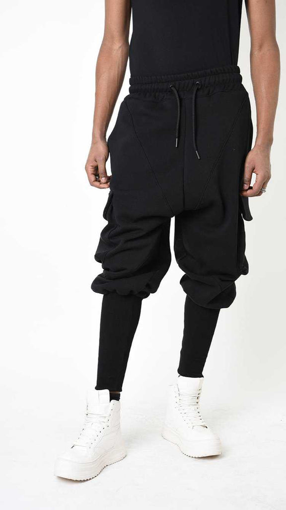 A33M LM20225 TROUSER Cargo Fleece Gauze 480gr. UNISEX U Black 218 Sweatpants Fall Winter 2024|25 Man LA HAINE INSIDE US TEPHRA