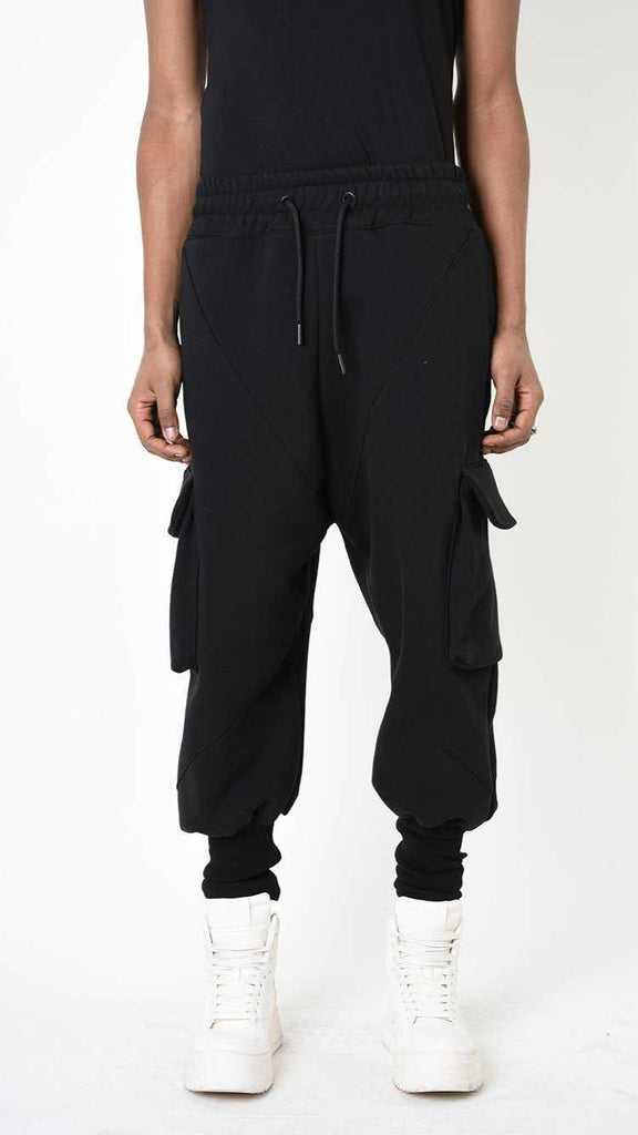 A33M LM20225 TROUSER Cargo Fleece Gauze 480gr. UNISEX U Black 218 Sweatpants Fall Winter 2024|25 Man LA HAINE INSIDE US TEPHRA