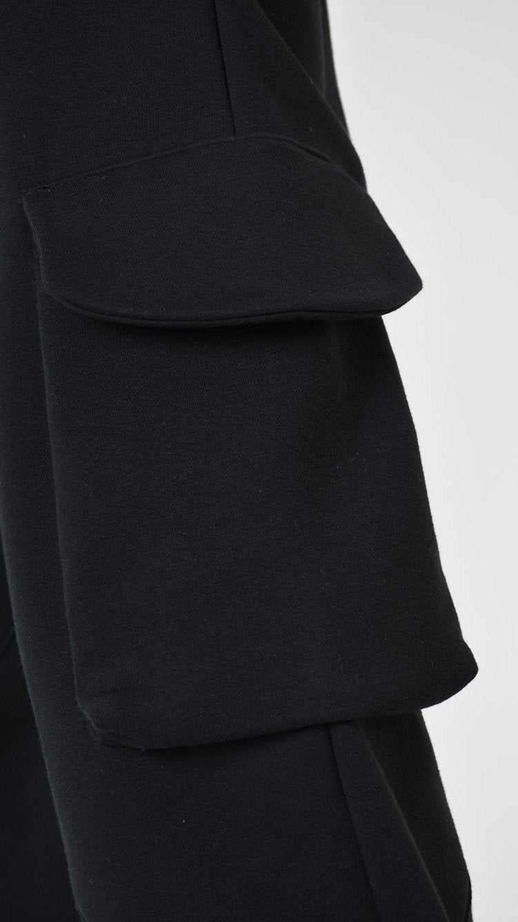 A33M LM20225 TROUSER Cargo Fleece Gauze 480gr. UNISEX U Black