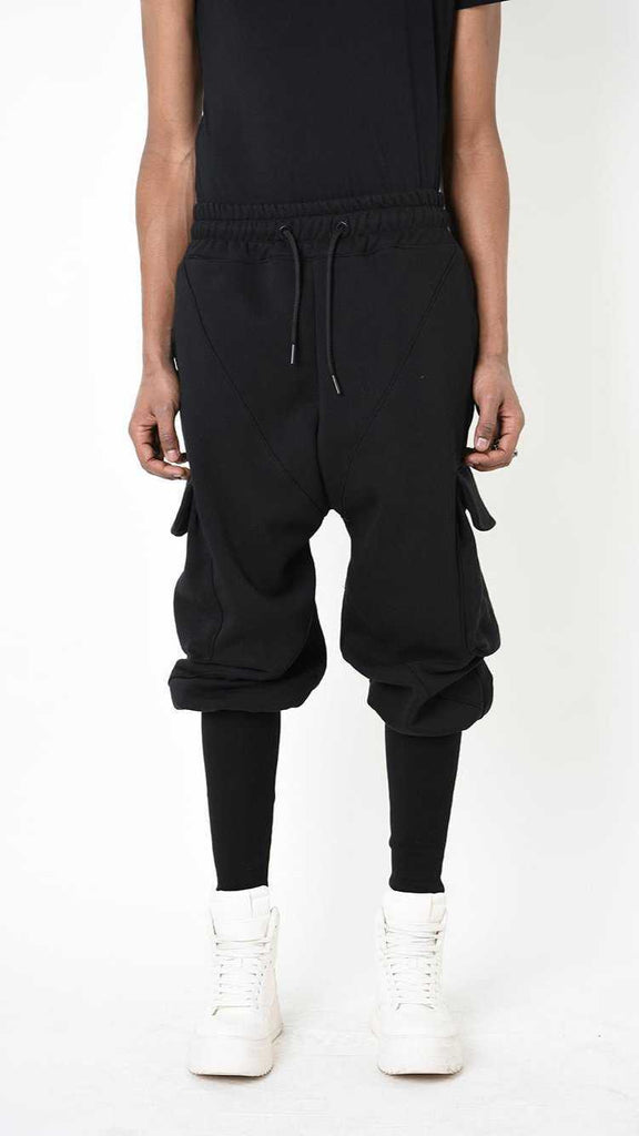 A33M LM20225 TROUSER Cargo Fleece Gauze 480gr. UNISEX U Black 218 Sweatpants Fall Winter 2024|25 Man LA HAINE INSIDE US TEPHRA