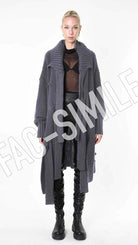 A33M LM28125 CARDIGAN Over Long Thickness 3 UNISEX U Black - Green - Grey