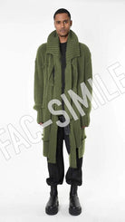 A33M LM28125 CARDIGAN Over Long Thickness 3 UNISEX U Black - Green - Grey