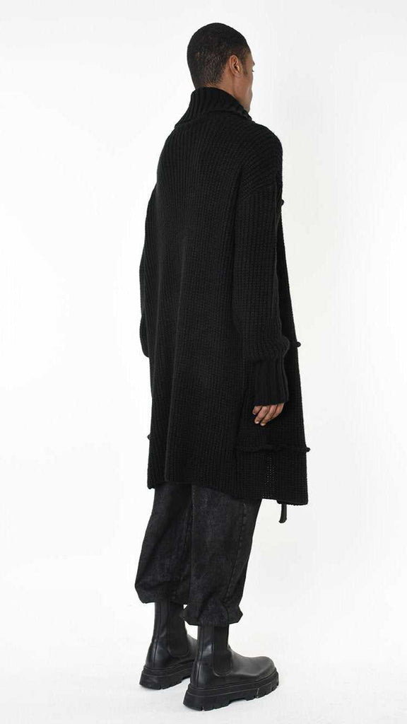 A33M LM28125 CARDIGAN Over Long Thickness 3 UNISEX U Black - Green - Grey 268 Coats & Jackets Cardigans LA HAINE INSIDE US TEPHRA