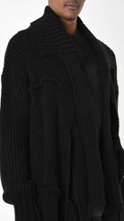 A33M LM28125 CARDIGAN Over Long Thickness 3 UNISEX U Black - Green - Grey