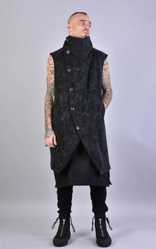 A33P LM07823 BLACK Sleeveless Coat 340 Coats & Jackets Jackets LA HAINE INSIDE US TEPHRA