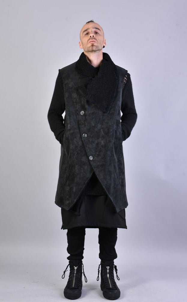 A33P LM07823 BLACK Sleeveless Coat 340 Coats & Jackets Jackets LA HAINE INSIDE US TEPHRA