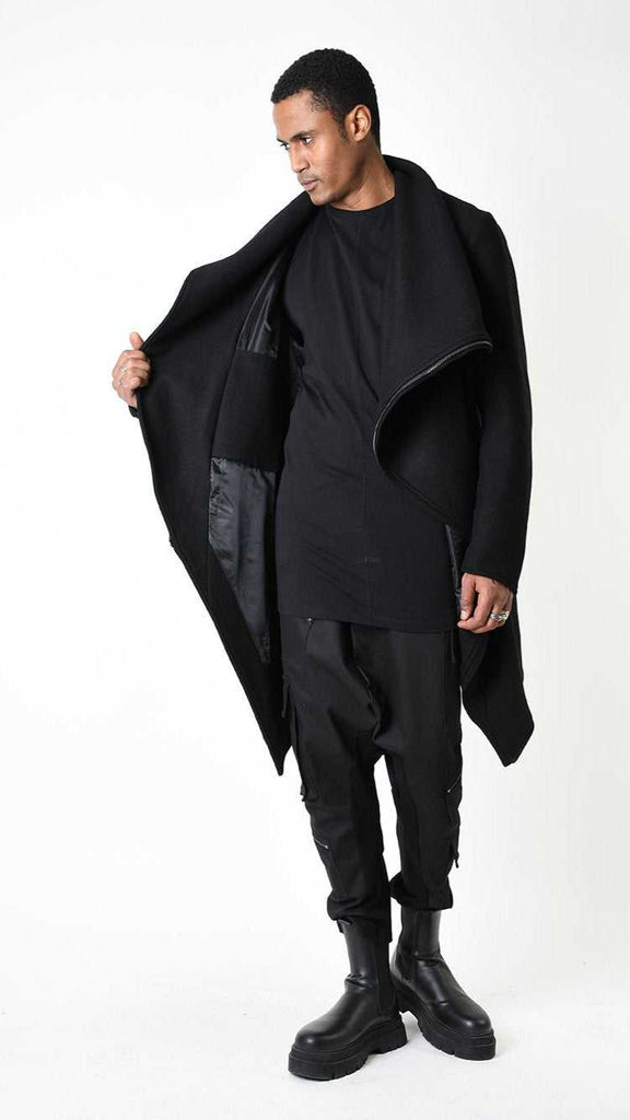 A33P LM23925 COAT Comfort Woven Cloth Black 428 Coats & Jackets Fall Winter 2024|25 Man LA HAINE INSIDE US TEPHRA