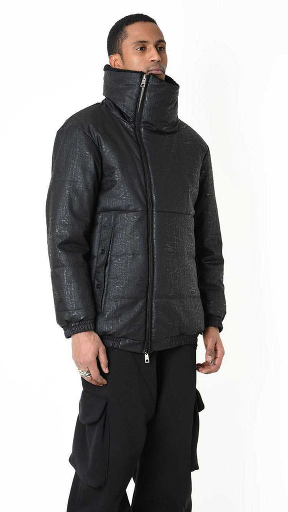 A33P LM24225 DOWN JACKET Regular Faux Leather Graphite 488 Coats & Jackets Fall Winter 2024|25 Man LA HAINE INSIDE US TEPHRA