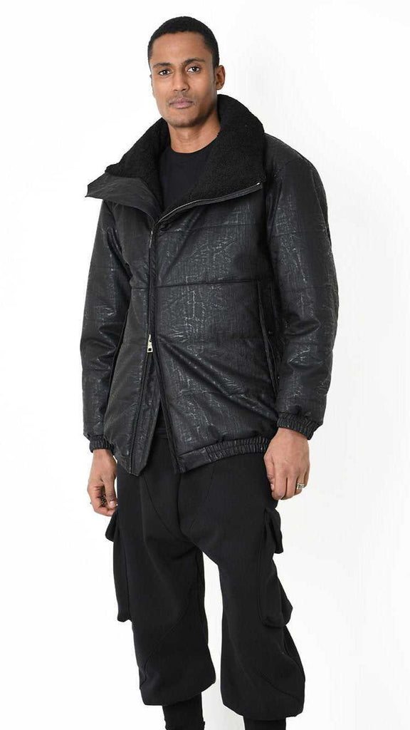 A33P LM24225 DOWN JACKET Regular Faux Leather Graphite 488 Coats & Jackets Fall Winter 2024|25 Man LA HAINE INSIDE US TEPHRA