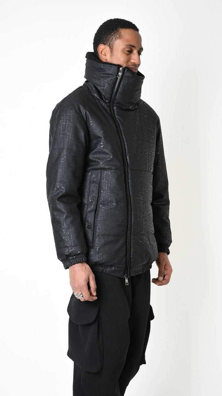 A33P LM24225 DOWN JACKET Regular Faux Leather Graphite