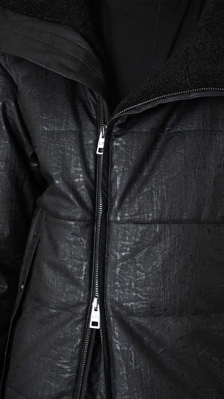 A33P LM24225 DOWN JACKET Regular Faux Leather Graphite