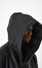 A33P LM24925 COAT Long Comfort Faux Leather Graphite Black