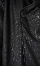 A33P LM24925 COAT Long Comfort Faux Leather Graphite Black