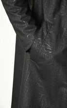 A33P LM24925 COAT Long Comfort Faux Leather Graphite Black