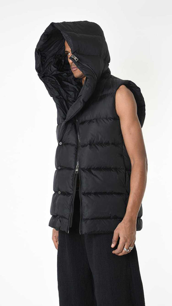 A33P LM25025 DOWN JACKET Sleeveless Nylon 360gr. UNISEX U Black.