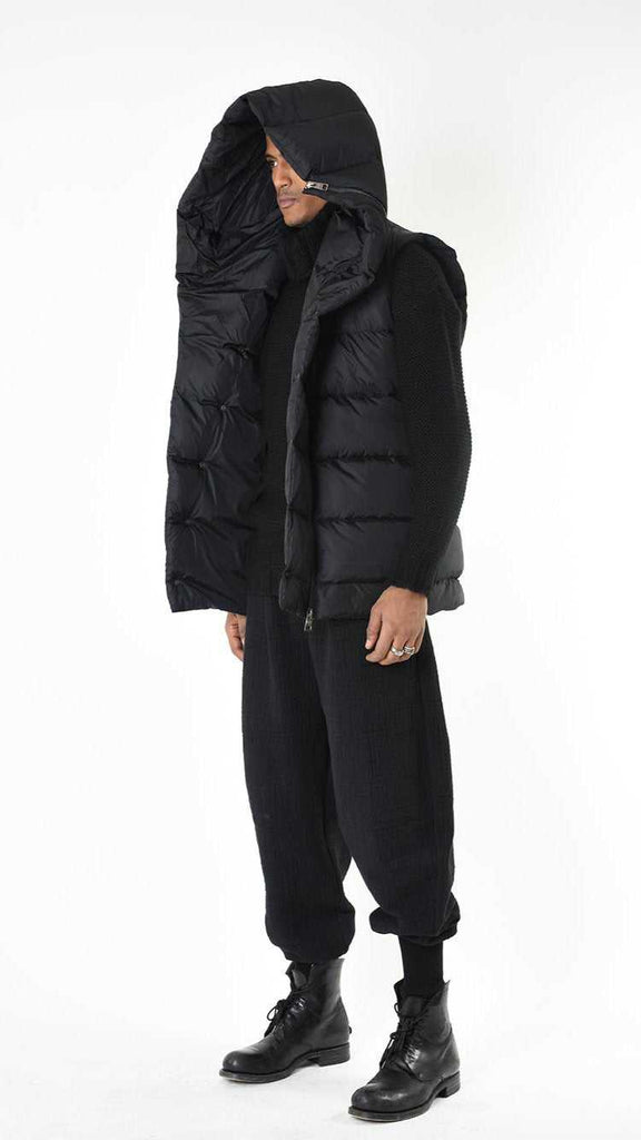 A33P LM25025 DOWN JACKET Sleeveless Nylon 360gr. UNISEX U Black.