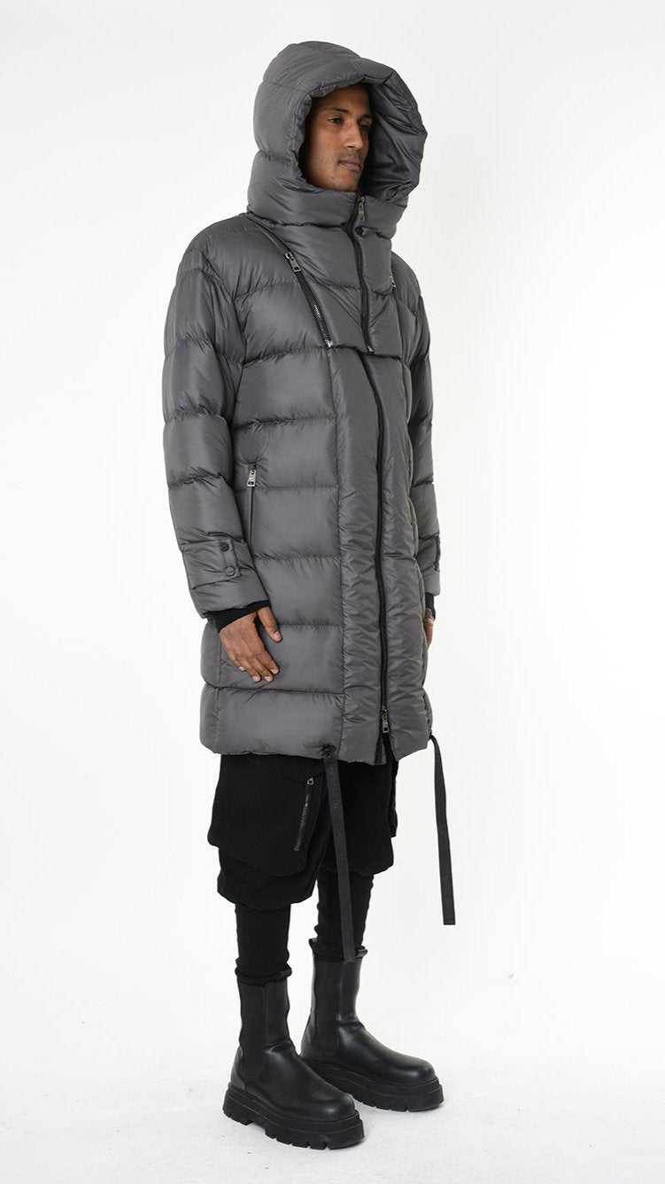 A33P LM26025 DOWN JACKET Long Nylon 360gr. + Removable Neckline Fango
