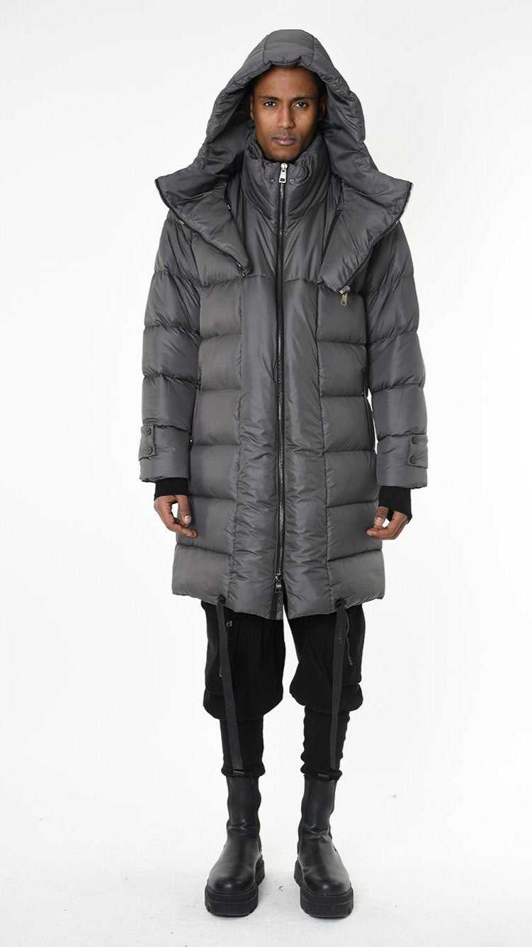 A33P LM26025 DOWN JACKET Long Nylon 360gr. + Removable Neckline Fango