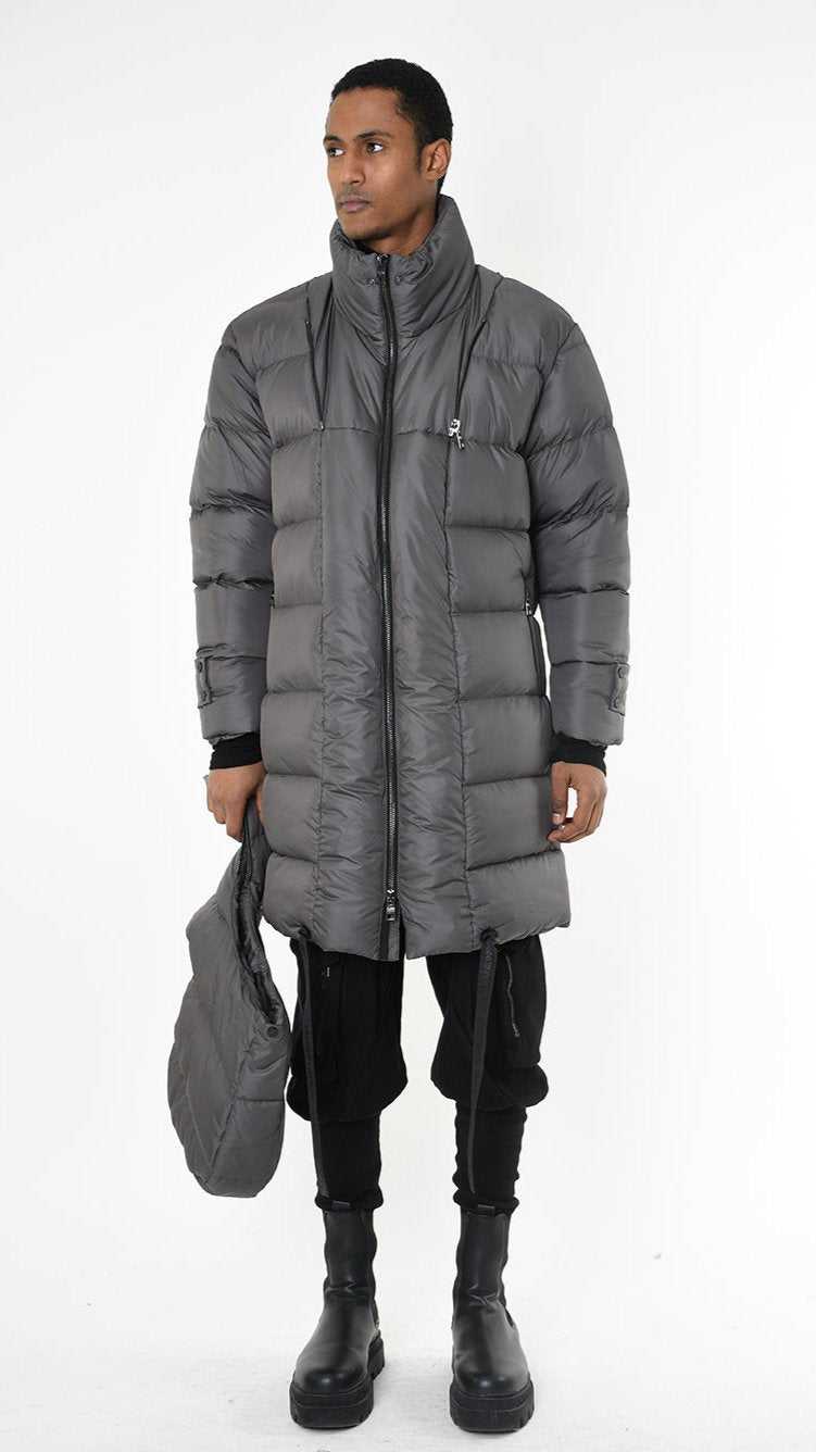 A33P LM26025 DOWN JACKET Long Nylon 360gr. + Removable Neckline Fango