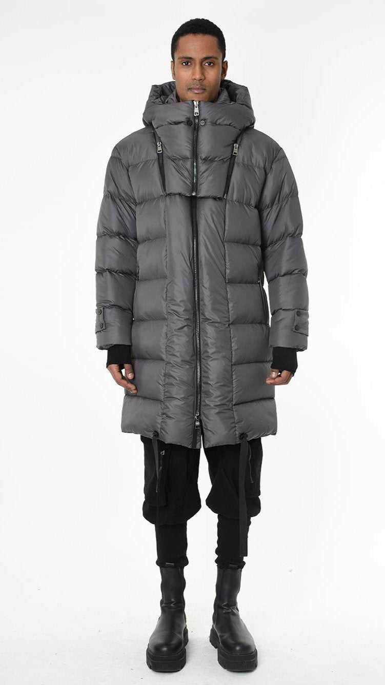 A33P LM26025 DOWN JACKET Long Nylon 360gr. + Removable Neckline Fango