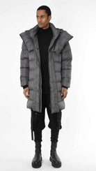 A33P LM26025 DOWN JACKET Long Nylon 360gr. + Removable Neckline Fango