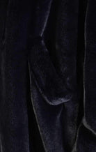 A33Q LM045 BLACK Faux Fur Lined Oversize Coat